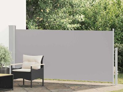 vidaXL lahtitõmmatav külgsein, 140 x 314 cm, hall
