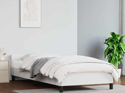 vidaXL voodiraam peatsiga ilma madratsita Valge 90x200 cm