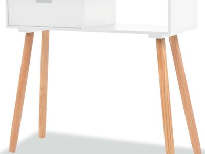 vidaXL konsoollaud toekast männipuidust 80 x 30 x 72 cm, valge