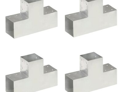 vidaXL postiühendused, 4 tk T-kujuline, tsingitud metall, 101 x 101 mm