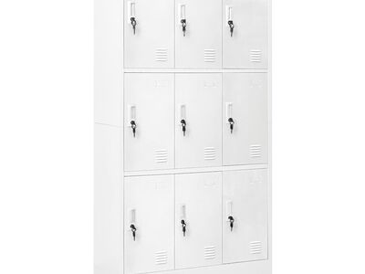 vidaXL lukustatav hoiukapp 9 sektsiooniga, teras 90x45x180 cm, hall