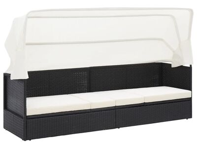 vidaXL aiadiivan varikatusega, must, polürotang