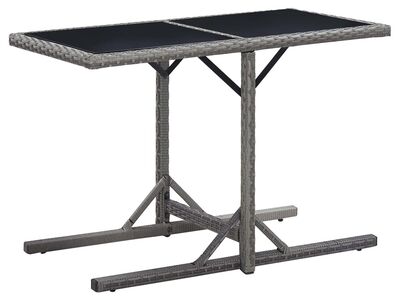 vidaXL aialaud, antratsiithall, 110 x 53 x 72 cm, klaas ja polürotang