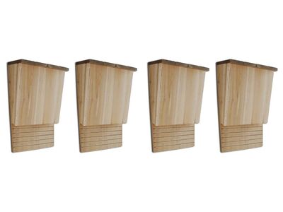 vidaXL nahkhiirte pesakastid, 4 tk, 22 x 12 x 34 cm, puit