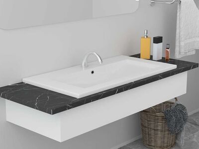 vidaXL sisseehitatud valamu, 81 x 39,5 x 18,5 cm, keraamiline, valge