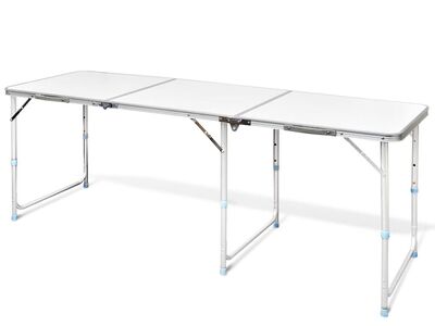 Kokkupandav matkalaud 180 x 60 cm reguleeritava kõrgusega