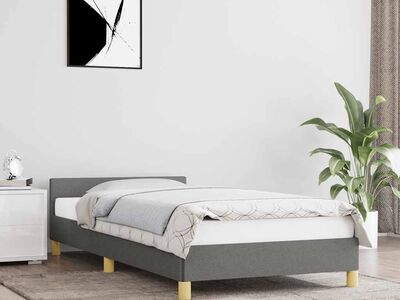 vidaXL voodiraam ilma madratsita, tumehall, 90x200 cm, kangas