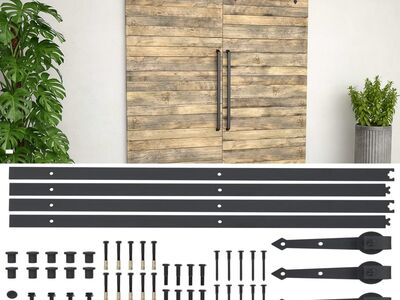 vidaXL liugukse tarvikute komplekt 2 x 183 cm teras, must
