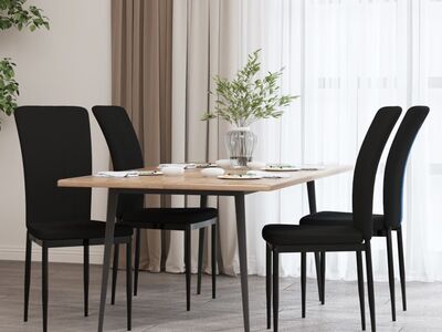 vidaXL söögitoolid 4 tk, must, samet