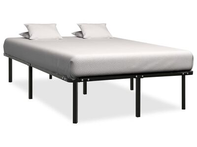 vidaXL voodiraam, must, metallist, 160 x 200 cm