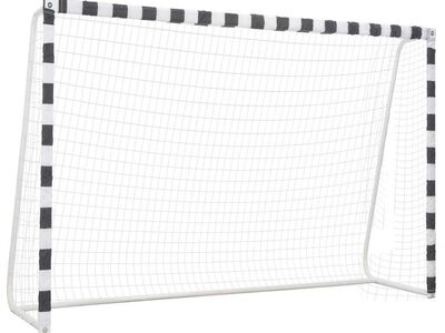 vidaXL jalgpallivärav 300 x 200 x 90 cm metall must ja valge