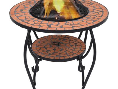 vidaXL tuleasemega laud, terrakota, 68 cm, keraamiline
