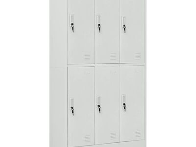 vidaXL lukustatav hoiukapp 6 kapiga, terasest 90 x 45 x 180 cm, hall