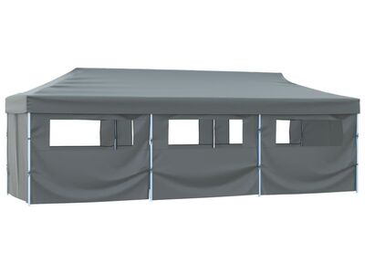 vidaXL kokkupandav pop-up peotelk 8 külgseinaga 870x291x315 cm antratsiithall