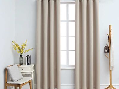 vidaXL pimendavad kardinad metallrõngastega 2 tk, beež, 140 x 245 cm
