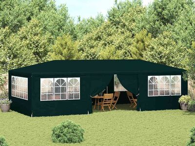 vidaXL professionaalne peotelk külgseintega, 4x9 m, roheline 90 g/m²