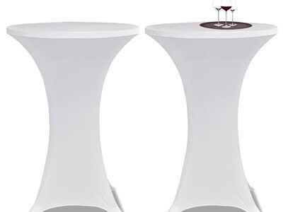 vidaXL Kõrge laua kate Ø 70 cm, veniv valge 2 tk