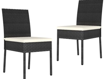 vidaXL aia söögitoolid 2 tk polürotang must