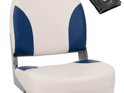 vidaXL kokkupandav paadiiste 1 komplekt sinivalge padjaga