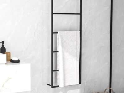 vidaXL rätikurest, must, 45 x 10 x 115 cm, teras