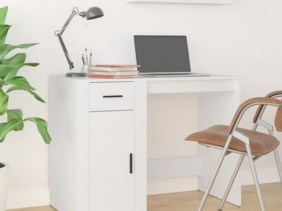 vidaXL kirjutuslaud, valge, 100 x 49 x 75 cm, tehispuit