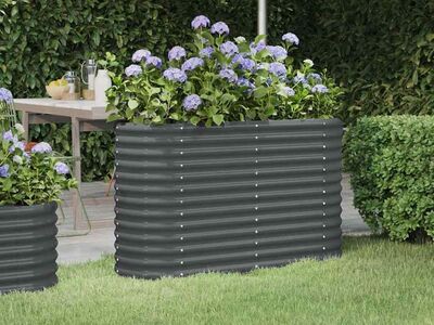 vidaXL aia taimelava, galvaniseeritud teras, 114x40x68 cm, antratsiit