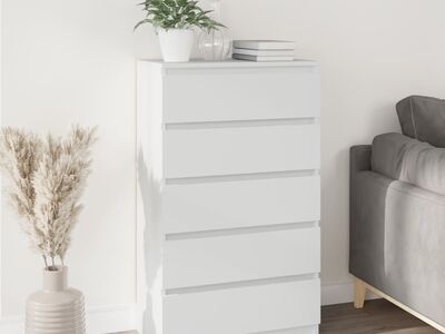 vidaXL kummut, valge, 60 x 36 x 10 cm, tehispuit
