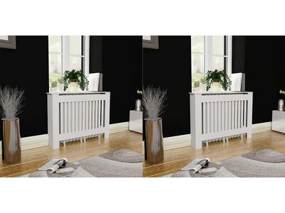 vidaXL radiaatori kate, 2 tk, tehispuit, 112 cm, valge