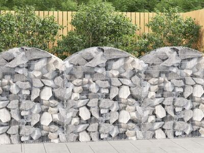 vidaXL kaarekujuline gabioonkorv, 100x50x100/120 cm, tsingitud raud