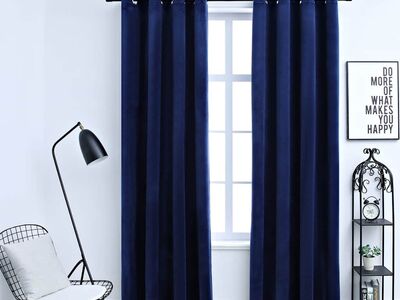 vidaXL pimendavad kardinad rõngastega 2 tk, samet, sinine 140 x 225 cm