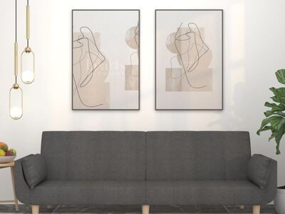 vidaXL 2-kohaline diivanvoodi patjadega, tumehall, kangas
