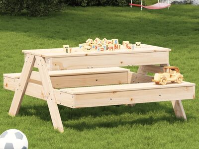 vidaXL piknikulaud koos liivakastiga lastele männipuit