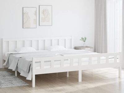 vidaXL voodiraam, valge, männipuit, 160 x 200 cm