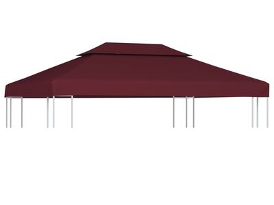 vidaXL kahekordne varjualuse katus 310 g/m² 4 x 3 m, bordoo