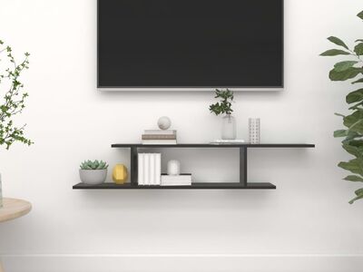 vidaXL seina teleririiul, must, 125 x 18 x 23 cm, tehispuit