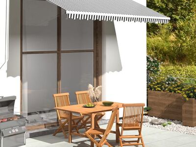 vidaXL varikatuse asenduskangas, antratsiithall ja valge, 3,5 x 2,5 m
