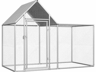 vidaXL kanakuut, 2 x 1 x 1,5 m, tsingitud teras