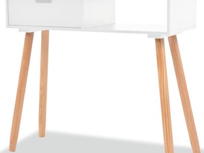 vidaXL konsoollaud toekast männipuidust 80 x 30 x 72 cm, valge