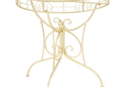 vidaXL lisalaud vanaaegne stiil, poolring, metall 72x36x74 cm kuldne