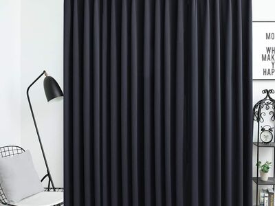 vidaXL pimendav kardin konksudega, must, 290 x 245 cm