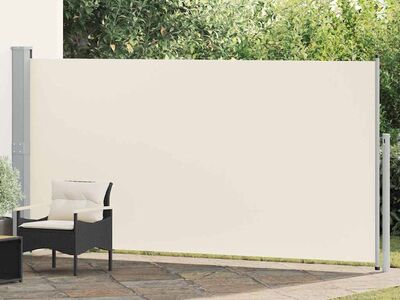 vidaXL lahtitõmmatav külgsein, 160 x 500 cm, kreemjasvalge
