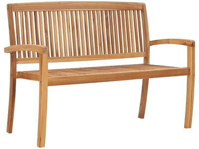 vidaXL 2-kohaline virnastatav aiapink lauaga 120 cm, toekas tiikpuit