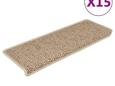 vidaXL isekleepuv trepivaip, 15 tk, 65x21x4 cm, liivabeež