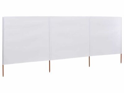 vidaXL tuulekaitse sein 3 paneelist, kangas, 400 x 120 cm valge