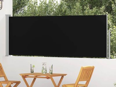 vidaXL lahtitõmmatav terrassi külgsein, 100 x 300 cm, must