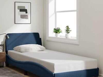 vidaXL voodiraam peatsiga Dover Sinine 90x200 cm kangas