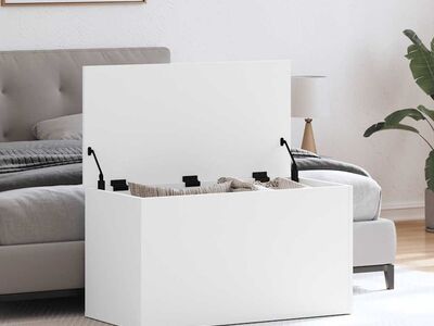 vidaXL hoiukast, valge, 84 x 42 x 46 cm, tehispuit
