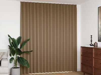 vidaXL pimendav kardin konksudega, pruunikashall, 290 x 245 cm