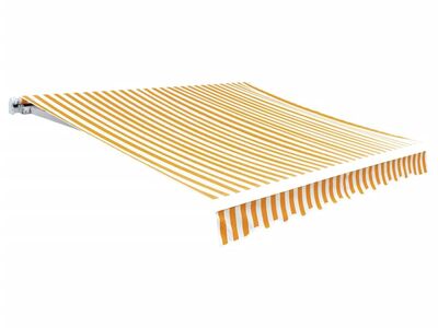 vidaXL varikatus päevalillekollane/valge 4 x 3 m (ilma raamita)