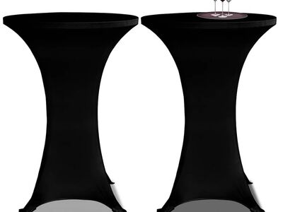 Kõrge laua kate 2 tk Ø 60 cm, veniv must